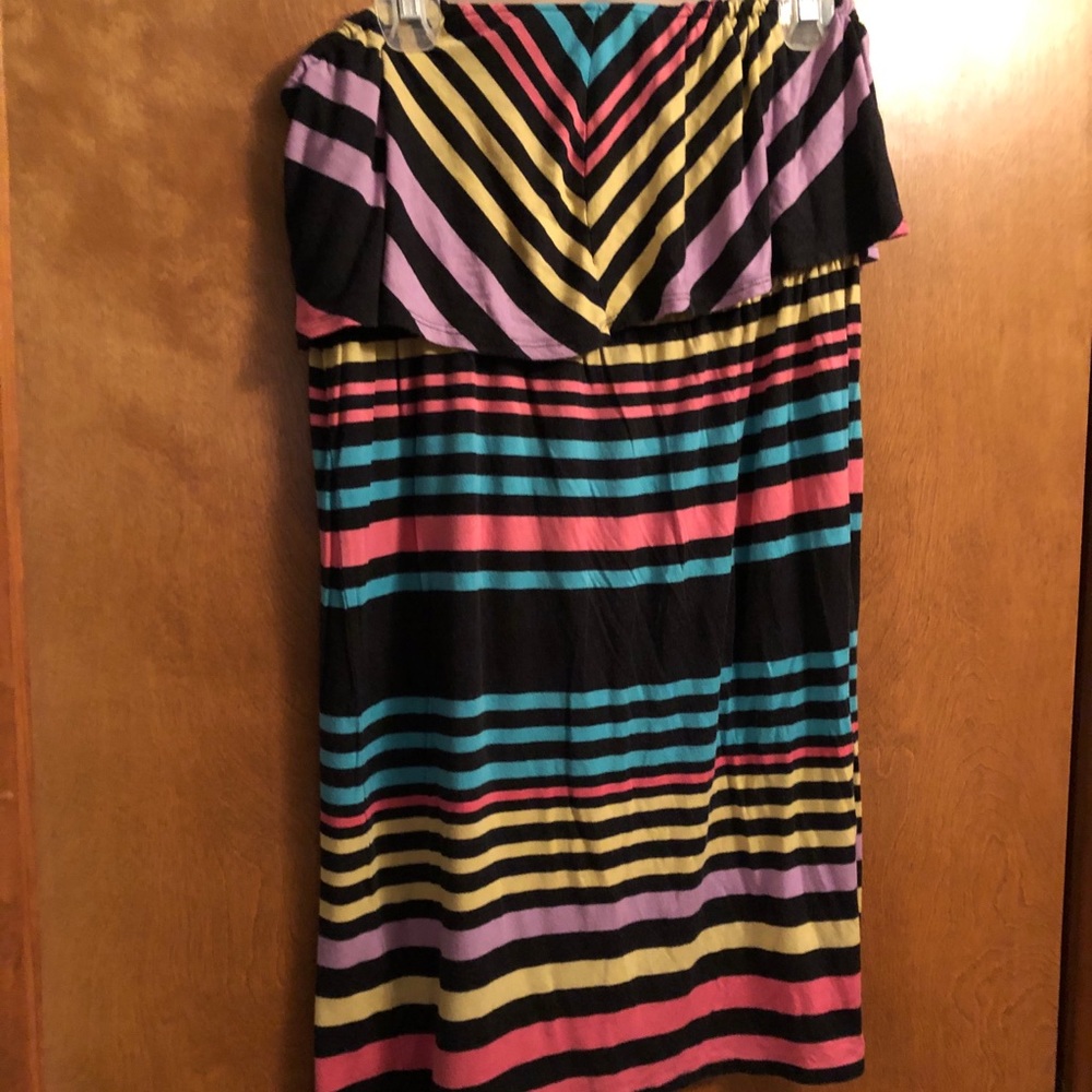 American Rag Striped Strapless Dress